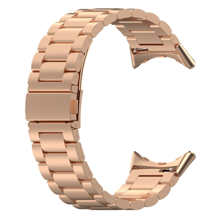 For Google Pixel Watch 3 45mm Three Beads Stainless Steel Metal Watch Band(Rose Gold) - free shipping - PMC TechLife - Order now!