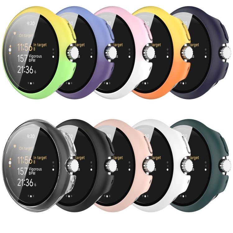 For Google Pixel Watch 3 41mm PC + Tempered Film Integrated Watch Protective Case(Green) - Watch Cases by PMC TechLife | Online Shopping South Africa | PMC TechLife | Buy Now Pay Later Mobicred