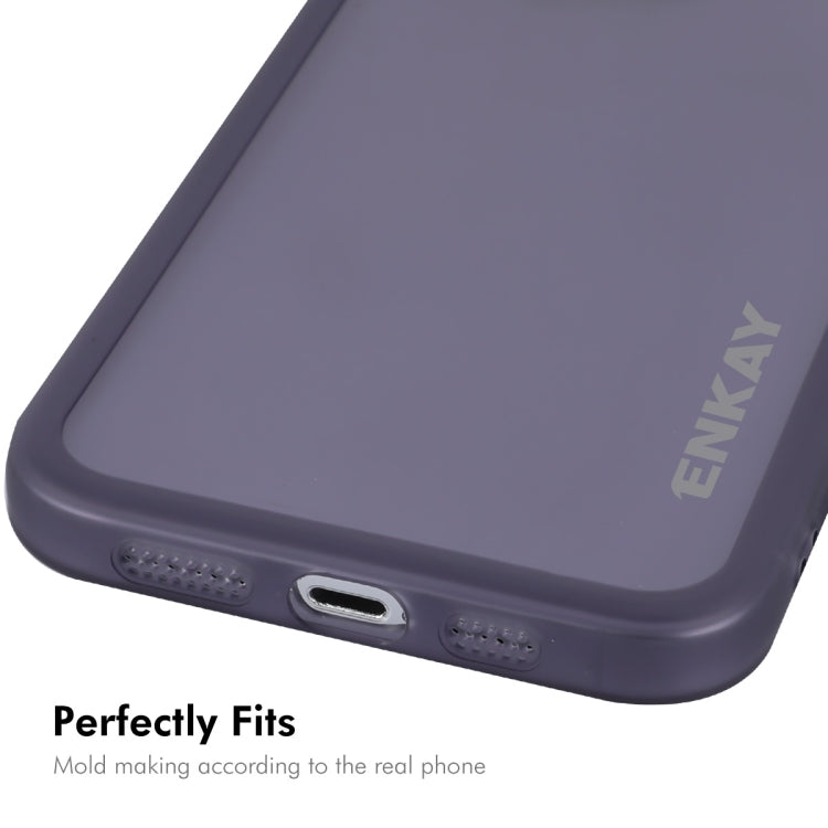 For iPhone 16 Pro ENKAY Hat-Prince Translucent Matte TPU Phone Case with Lens Film + 9H Big Arc Edge Film(Blue) - free shipping - PMC Jewellery - Order now!