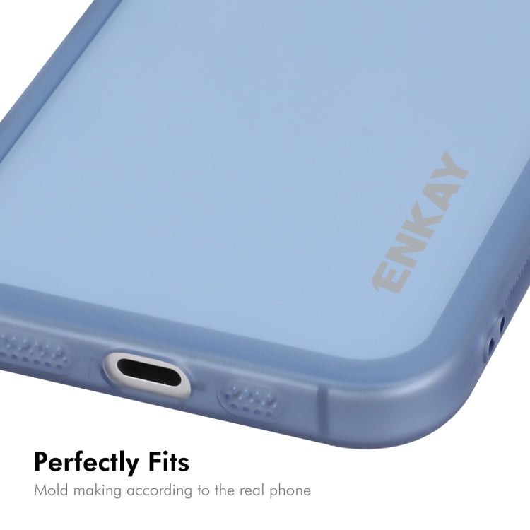 For iPhone 16 Plus ENKAY Hat-Prince Translucent Matte TPU Phone Case with Lens Film + 9H Big Arc Edge Film(White) - free shipping - PMC Jewellery - Order now!