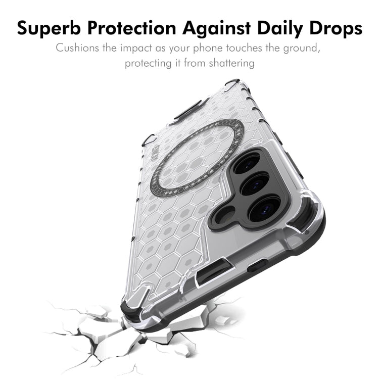 For Samsung Galaxy S24+ 5G ENKAY Hat-Prince Honeycomb MagSafe Shockproof Phone Case with 0.18mm Film(White) - free shipping - PMC Jewellery - Order now!