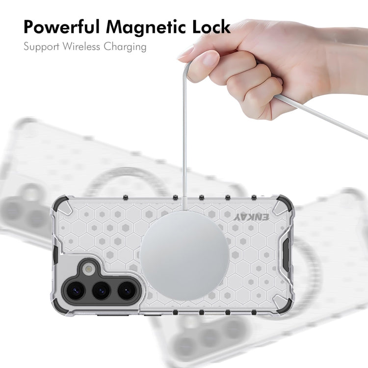 For Samsung Galaxy S24+ 5G ENKAY Hat-Prince Honeycomb MagSafe Shockproof Phone Case with 0.18mm Film(Green) - free shipping - PMC Jewellery - Order now!