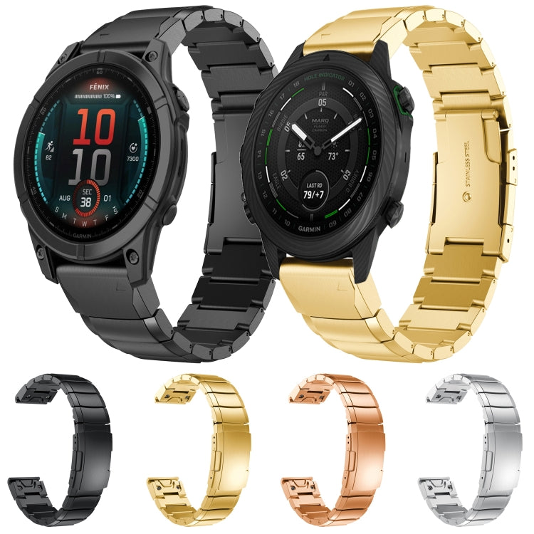 For Garmin Quatix 7 Pro Tortoise Shell 22mm Stainless Steel Watch Band(Gold) - free shipping - PMC TechLife - Order now!