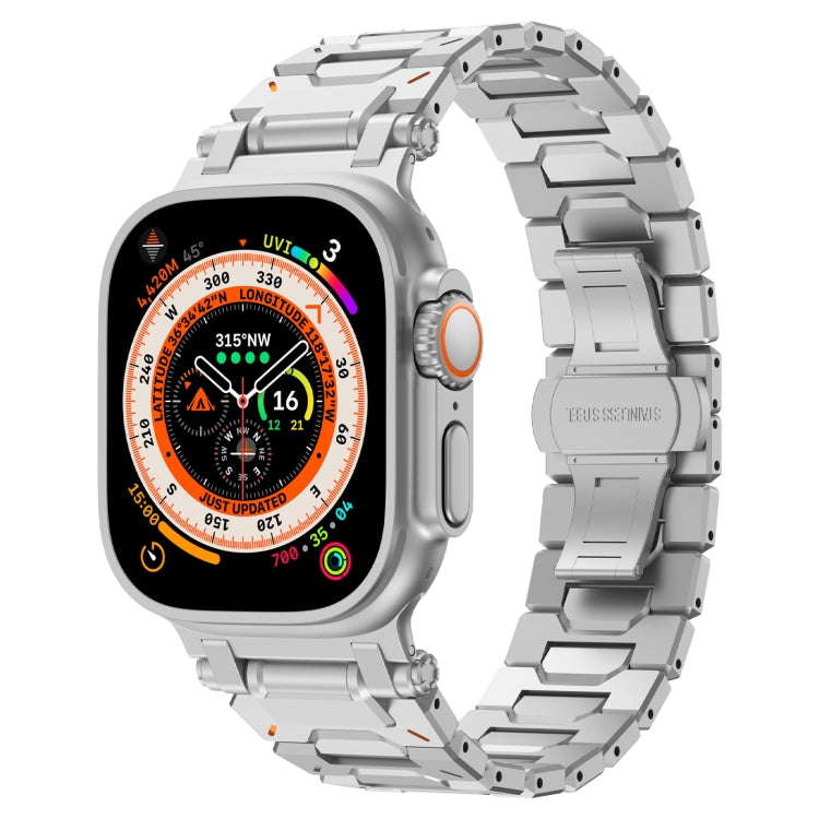 For Apple Watch Ultra 2 49mm Pathfinder Stainless Steel Metal Watch Band(Silver) - free shipping - PMC TechLife - Order now!