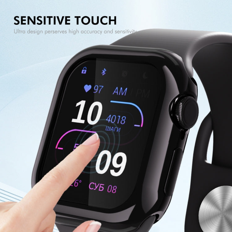 For Apple Watch Series 10 42mm ENKAY Hat-Prince Electroplated Soft TPU Case with Screen Film(Dark Blue) - free shipping - PMc TechLife - Order now!