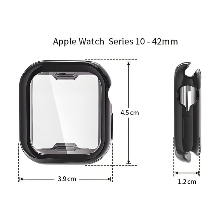 For Apple Watch Series 10 42mm ENKAY Hat-Prince Electroplated Soft TPU Case with Screen Film(Black) - free shipping - PMc TechLife - Order now!