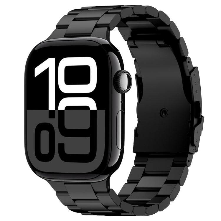 For Apple Watch Series 10 46mm Three Beads Titanium Alloy Metal Watch Band(Black) - Watch Bands by PMc TechLife | Online Shopping South Africa | PMc TechLife | Buy Now Pay Later Mobicred