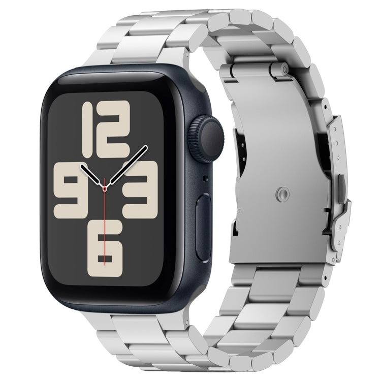 For Apple Watch SE 2023 40mm Three Beads Titanium Alloy Metal Watch Band(Silver) - free shipping - PMc TechLife - Order now!