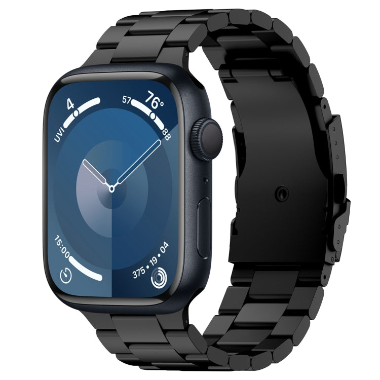 For Apple Watch Series 9 41mm Three Beads Titanium Alloy Metal Watch Band(Black) - free shipping - PMc TechLife - Order now!