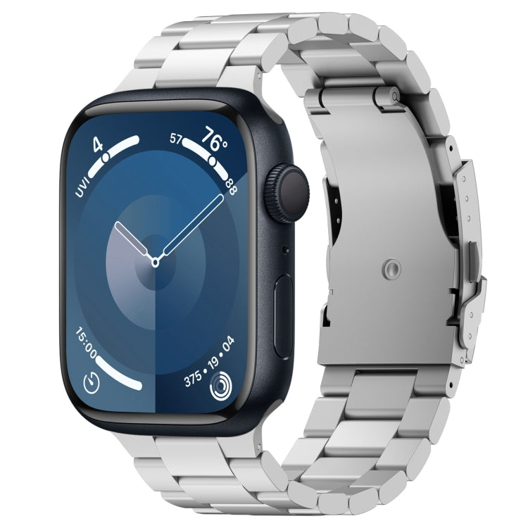 For Apple Watch Series 9 41mm Three Beads Titanium Alloy Metal Watch Band(Silver) - free shipping - PMc TechLife - Order now!