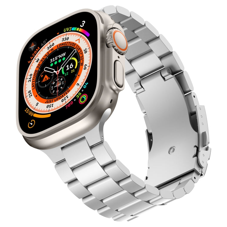 For Apple Watch Series 9 41mm Three Beads Titanium Alloy Metal Watch Band(Silver) - free shipping - PMc TechLife - Order now!