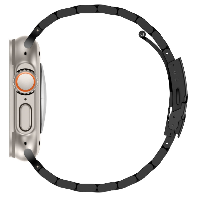 For Apple Watch Series 8 45mm Three Beads Titanium Alloy Metal Watch Band(Black) - free shipping - PMc TechLife - Order now!