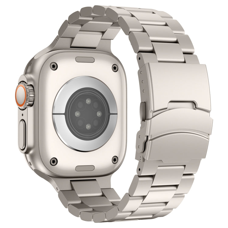 For Apple Watch Series 7 41mm Three Beads Titanium Alloy Metal Watch Band(Titanium Color) - free shipping - PMc TechLife - Order now!