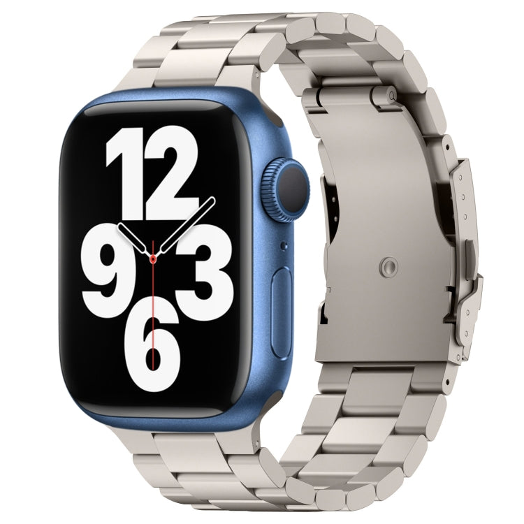 For Apple Watch Series 7 45mm Three Beads Titanium Alloy Metal Watch Band(Titanium Color) - free shipping - PMc TechLife - Order now!