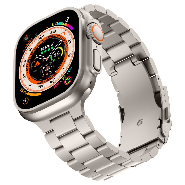 For Apple Watch Series 7 45mm Three Beads Titanium Alloy Metal Watch Band(Titanium Color) - free shipping - PMc TechLife - Order now!