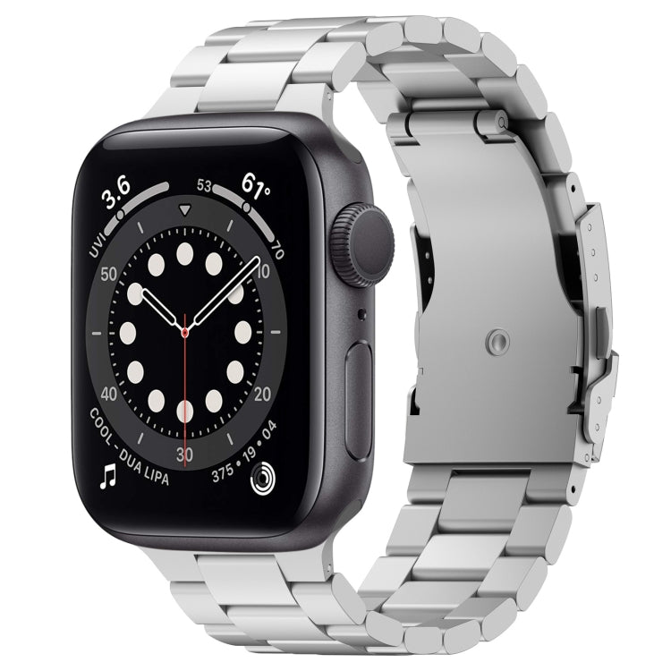 For Apple Watch Series 6 44mm Three Beads Titanium Alloy Metal Watch Band(Silver) - free shipping - PMc TechLife - Order now!