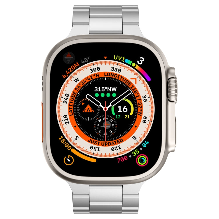 For Apple Watch Series 6 44mm Three Beads Titanium Alloy Metal Watch Band(Silver) - free shipping - PMc TechLife - Order now!