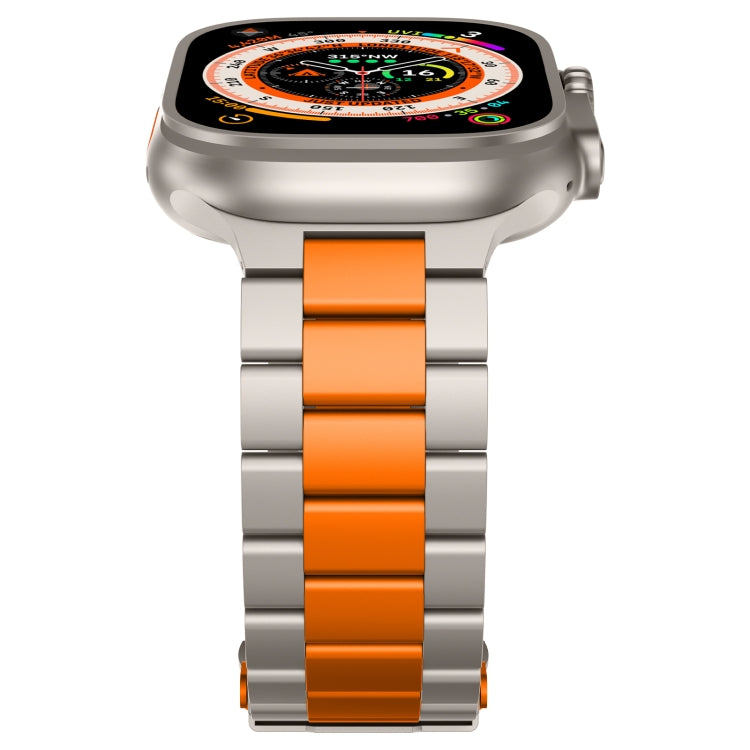 For Apple Watch Series 4 44mm Three Beads Titanium Alloy Metal Watch Band(Titanium Orange) - free shipping - PMc TechLife - Order now!