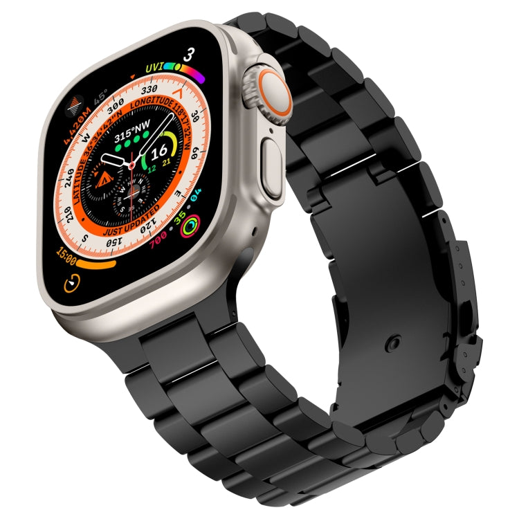 For Apple Watch Series 3 38mm Three Beads Titanium Alloy Metal Watch Band(Black) - free shipping - PMc TechLife - Order now!