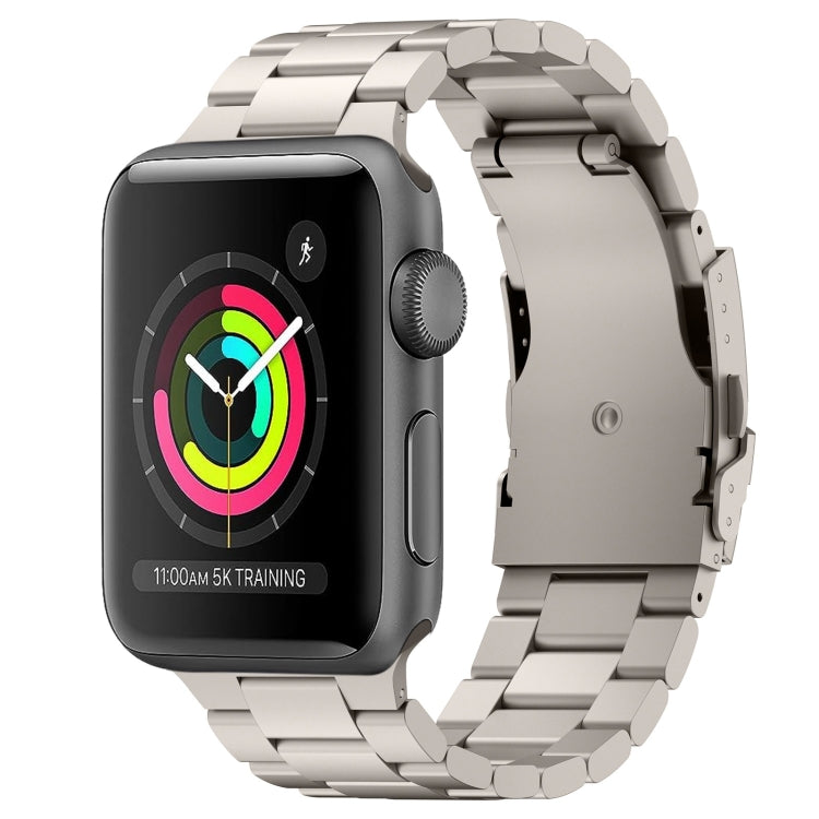 For Apple Watch Series 3 38mm Three Beads Titanium Alloy Metal Watch Band(Titanium Color) - free shipping - PMc TechLife - Order now!