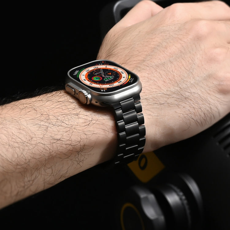 For Apple Watch Series 9 45mm Three Beads Titanium Alloy Metal Watch Band(Titanium Orange) - free shipping - PMc TechLife - Order now!