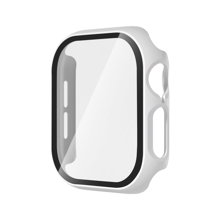 For Apple Watch Series 10 46mm Tempered Glass Film Integrated PC Watch Case(White) - Watch Cases by PMC TechLife | Online Shopping South Africa | PMC TechLife | Buy Now Pay Later Mobicred