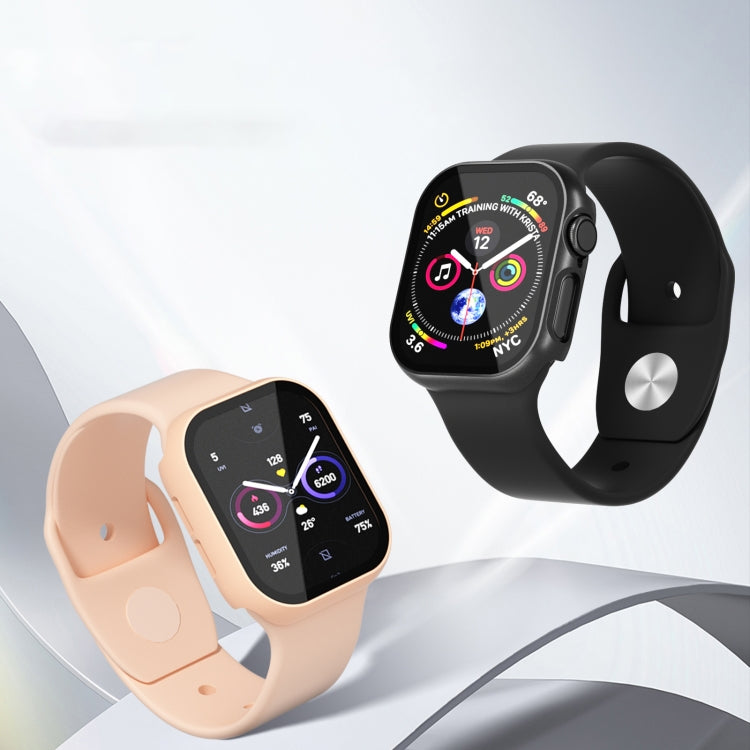 For Apple Watch Series 10 46mm Tempered Glass Film Integrated PC Watch Case(White) - Watch Cases by PMC TechLife | Online Shopping South Africa | PMC TechLife | Buy Now Pay Later Mobicred