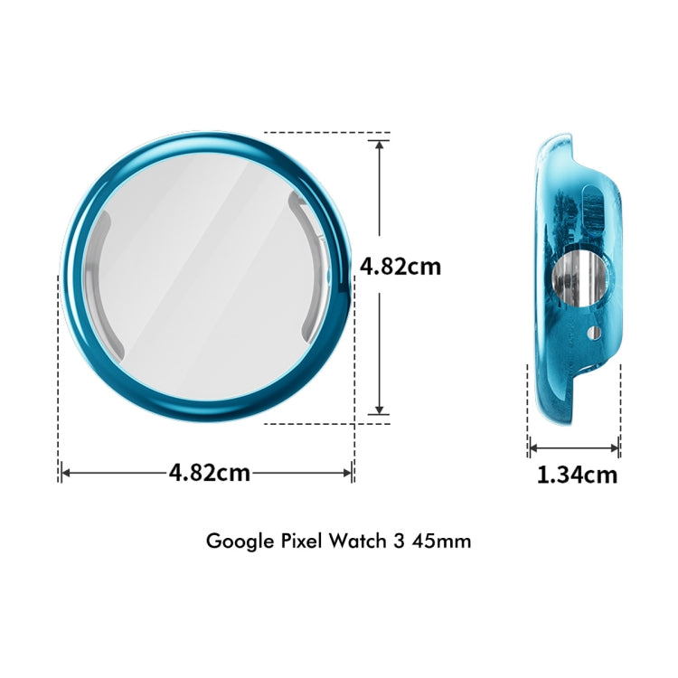 For Google Pixel Watch 3 45mm ENKAY Hat-Prince Full Coverage Electroplated Soft TPU Case with Screen Protection(Silver) - free shipping - PMc TechLife - Order now!