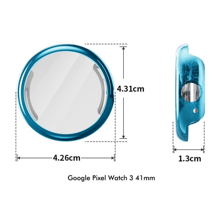 For Google Pixel Watch 3 41mm ENKAY Hat-Prince Full Coverage Electroplated Soft TPU Case with Screen Protection(Silver) - free shipping - PMc TechLife - Order now!