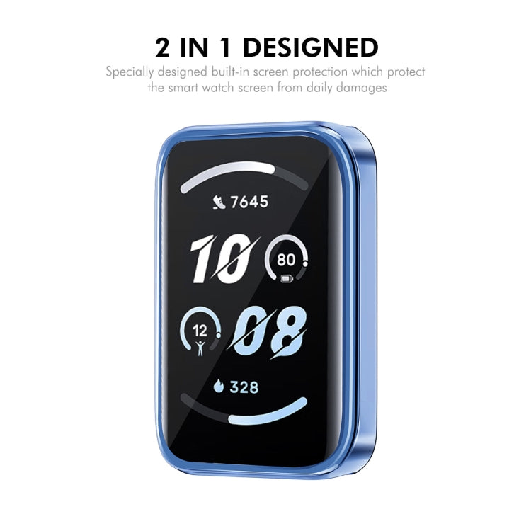 For Honor Band 9 ENKAY Hat-Prince Full Coverage Electroplated Soft TPU Case with Screen Protection(Navy Blue) - free shipping - PMc TechLife - Order now!