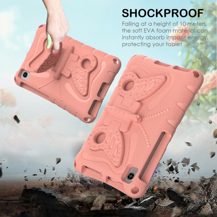 For Lenovo Tan M8 Gen4 8.0 2023 Butterfly Bracket EVA Shockproof Tablet Case(Pink Orange) - Lenovo by PMC TechLife | Online Shopping South Africa | PMC TechLife | Buy Now Pay Later Mobicred