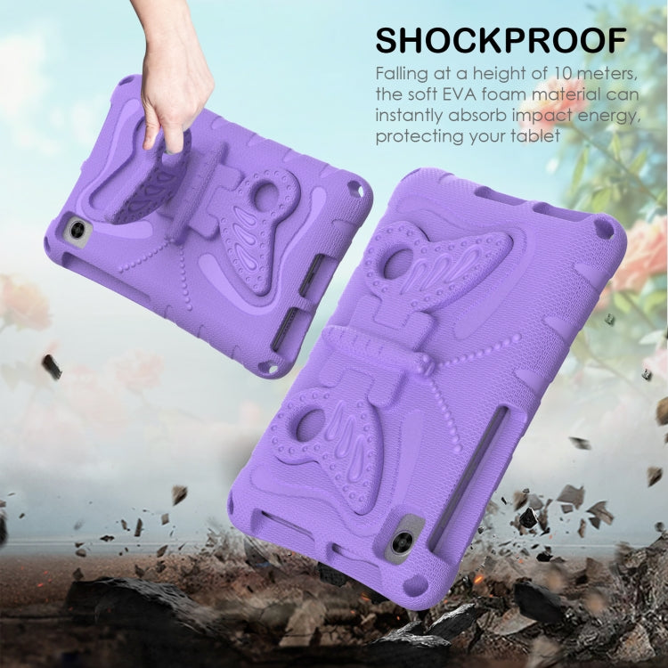 For Lenovo Tan M8 Gen4 8.0 2023 Butterfly Bracket EVA Shockproof Tablet Case(Light Purple) - Lenovo by PMC TechLife | Online Shopping South Africa | PMC TechLife | Buy Now Pay Later Mobicred