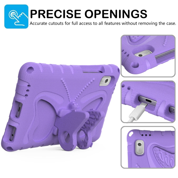 For Lenovo Tab M9 TB-310XU 2023 Butterfly Bracket EVA Shockproof Tablet Case(Light Purple) - Lenovo by PMC TechLife | Online Shopping South Africa | PMC TechLife | Buy Now Pay Later Mobicred