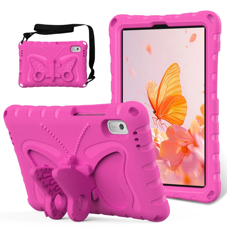 For Lenovo Tab M9 TB-310XU 2023 Butterfly Bracket EVA Shockproof Tablet Case(RoseRed) - Lenovo by PMC TechLife | Online Shopping South Africa | PMC TechLife | Buy Now Pay Later Mobicred