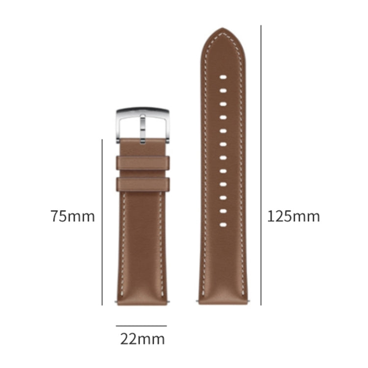 For Huawei Watch GT 5 Pro 46mm Silver Buckle Genuine Leather Watch Band(Gray) - free shipping - PMC TechLife - Order now!