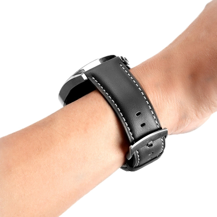 For Huawei Watch GT 5 Pro 46mm Silver Buckle Genuine Leather Watch Band(Black) - free shipping - PMC TechLife - Order now!