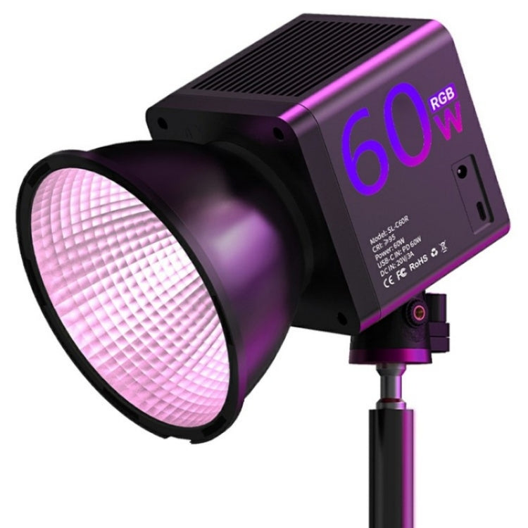 C60R 60W RGB Stage Lamp Professional Video Photography COB Fill Light With 8 Batteries, Plug:UK Plug - Selfie Light by PMC TechLife | Online Shopping South Africa | PMC TechLife | Buy Now Pay Later Mobicred