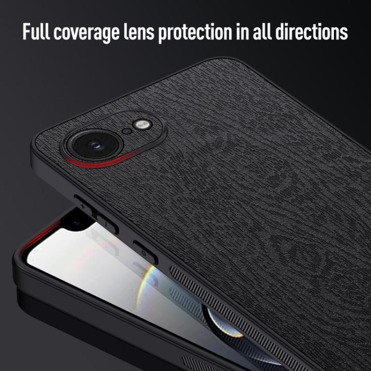 For iPhone 16e Tree Bark Leather Shockproof Phone Case(Blue) - iPhone 16e Cases by PMC TechLife | Online Shopping South Africa | PMC TechLife | Buy Now Pay Later Mobicred