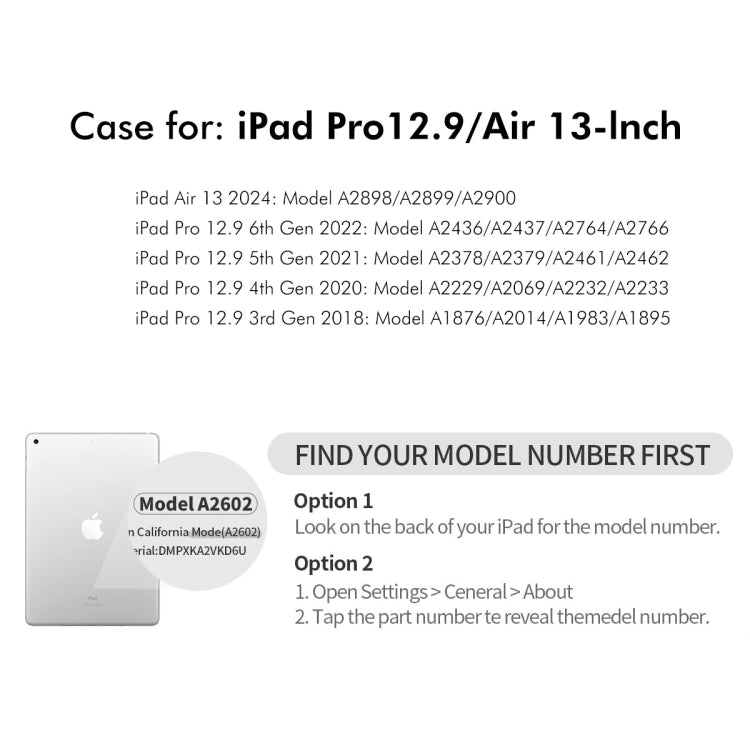 For iPad Pro 12.9 2022/ Air 13 2025 / 2024 ENKAY 360 Rotation TPU Leather Smart Tablet Case with Pen Slot(Grey) - free shipping - PMc TechLife - Order now!