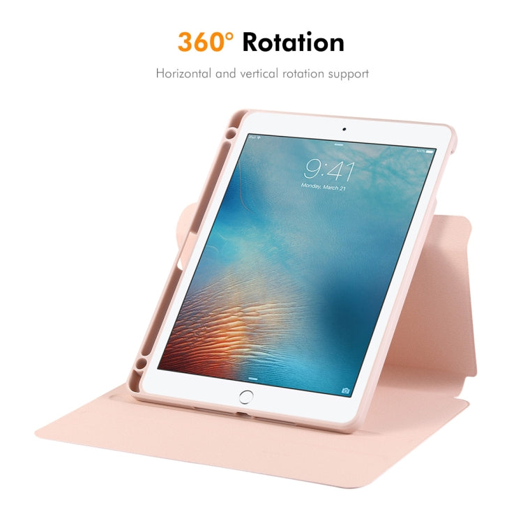 For iPad Air / Air 2 / 9.7 2017 / 2018 ENKAY 360 Rotation TPU Leather Smart Tablet Case with Pen Slot(Black) - free shipping - PMc TechLife - Order now!