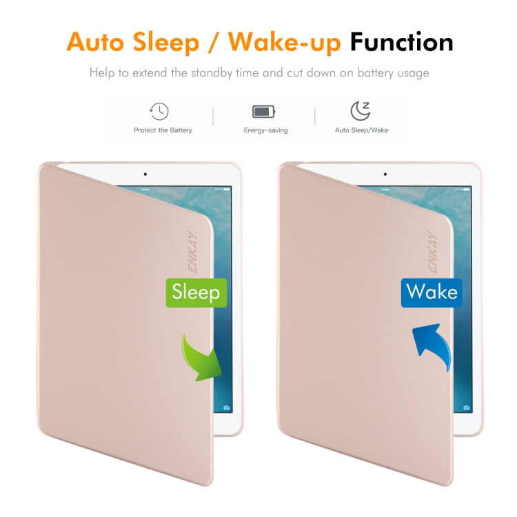 For iPad Air / Air 2 / 9.7 2017 / 2018 ENKAY 360 Rotation TPU Leather Smart Tablet Case with Pen Slot(Grey) - free shipping - PMc TechLife - Order now!