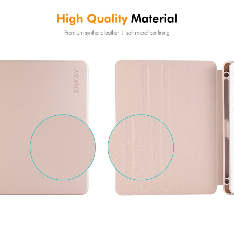 For iPad Air / Air 2 / 9.7 2017 / 2018 ENKAY 360 Rotation TPU Leather Smart Tablet Case with Pen Slot(Beige) - free shipping - PMc TechLife - Order now!