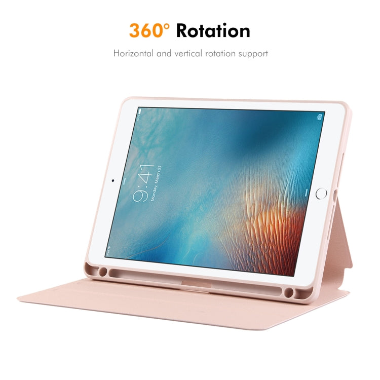 For iPad Air / Air 2 / 9.7 2017 / 2018 ENKAY 360 Rotation TPU Leather Smart Tablet Case with Pen Slot(Light Blue) - free shipping - PMc TechLife - Order now!