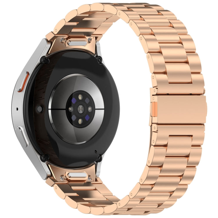 For Samsung Galaxy Watch 5 40 / 44mm Three Beads Button Quick Release Metal Watch Band(Rose Gold) - free shipping - PMC TechLife - Order now!