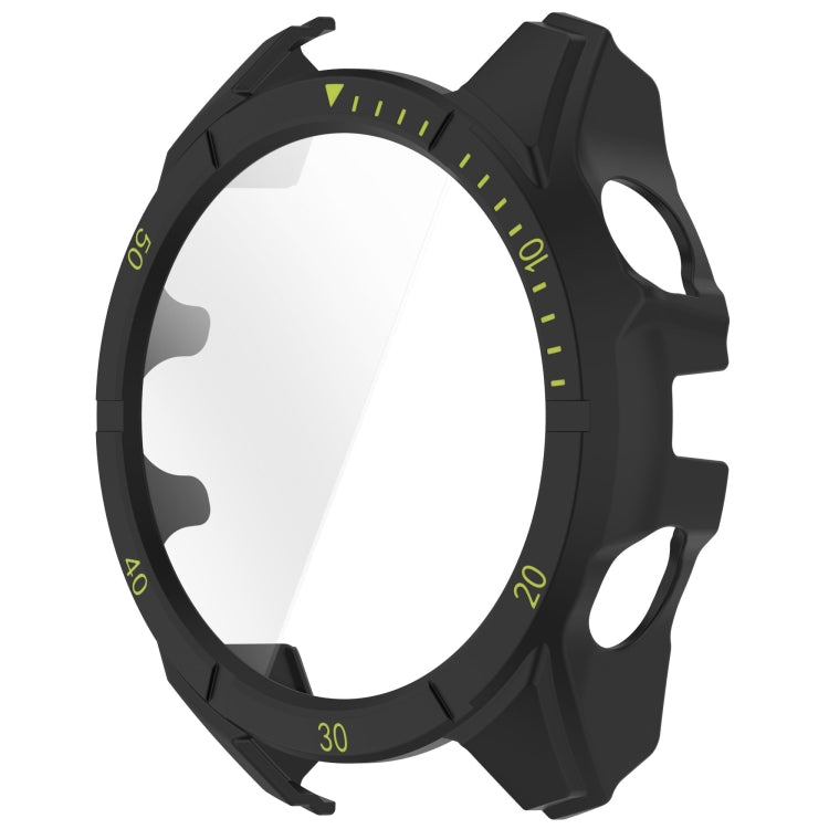 For Garmin Fenix 8 AMOLED 51mm Tempered Glass Film Integrated PC Watch Case(Black Green) - free shipping - PMC TechLife - Order now!
