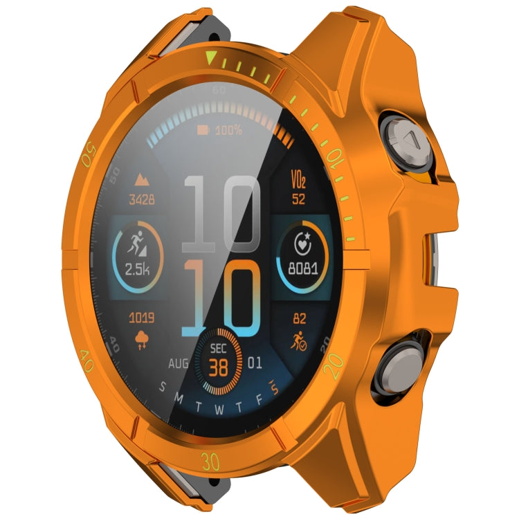 For Garmin Fenix 8 AMOLED 47mm Tempered Glass Film Integrated PC Watch Case(Orange Green) - free shipping - PMC TechLife - Order now!