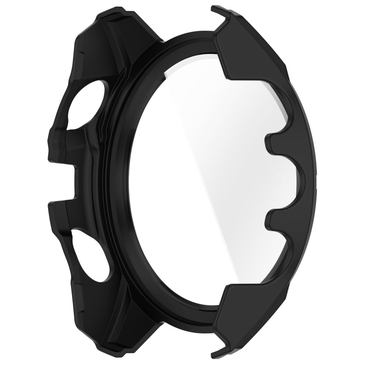 For Garmin Fenix 8 AMOLED 47mm Tempered Glass Film Integrated PC Watch Case(Black Orange) - free shipping - PMC TechLife - Order now!