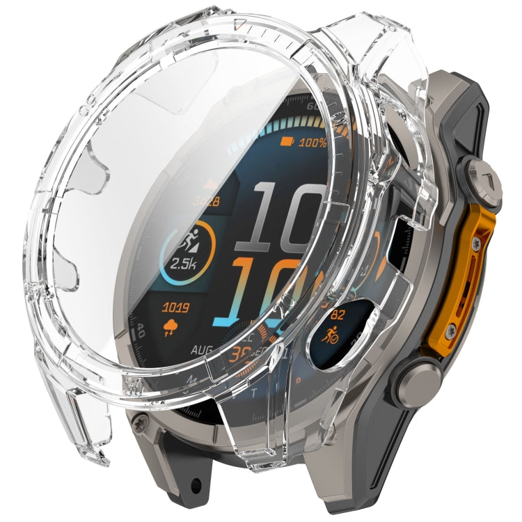 For Garmin Fenix 8 AMOLED 47mm Tempered Glass Film Integrated PC Watch Case(Transparent) - free shipping - PMC TechLife - Order now!