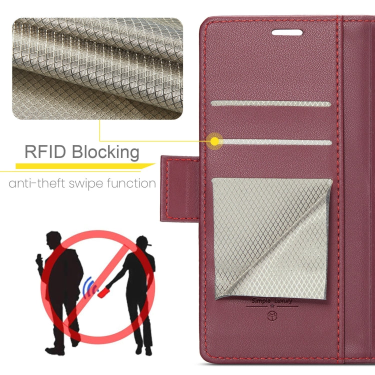 For Samsung Galaxy S24 FE 5G CaseMe 023 Butterfly Buckle Litchi Texture RFID Anti-theft Leather Phone Case(Red) - Galaxy S24 FE 5G Cases by CaseMe | Online Shopping South Africa | PMC Jewellery | Buy Now Pay Later Mobicred