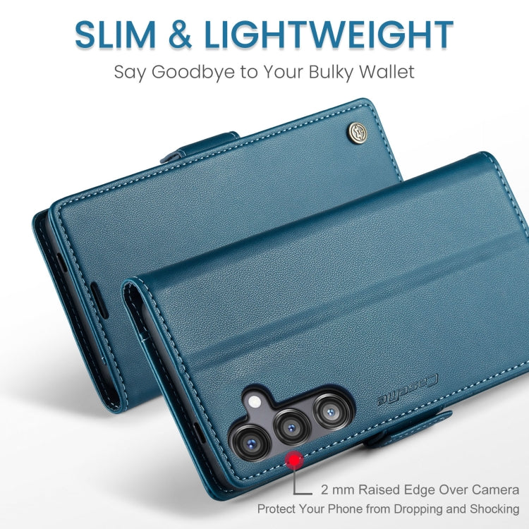 For Samsung Galaxy S24 FE 5G CaseMe 023 Butterfly Buckle Litchi Texture RFID Anti-theft Leather Phone Case(Blue) - free shipping - PMC Jewellery - Order now!